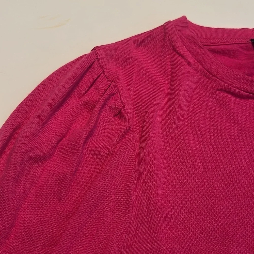 J. Crew Pink Supercozy Puff-Sleeve Pullover Long Sleeve Size M